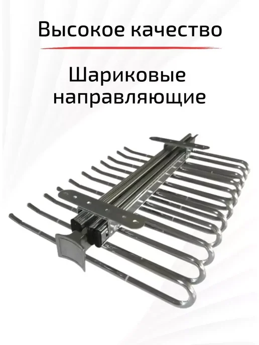 Вешалка для одежды выдвижная в шкаф, 2 штуки, серый, фото 2