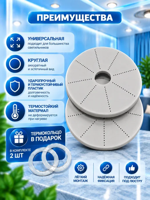 Лик23 Платформа закладная под люстру для натяжных потолков 2 шт, 2 шт, фото 2