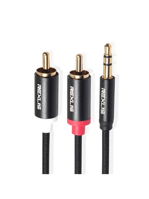 3,5 мм на 2 RCA аудиокабель 1,8 м чёрный, 1,8 м