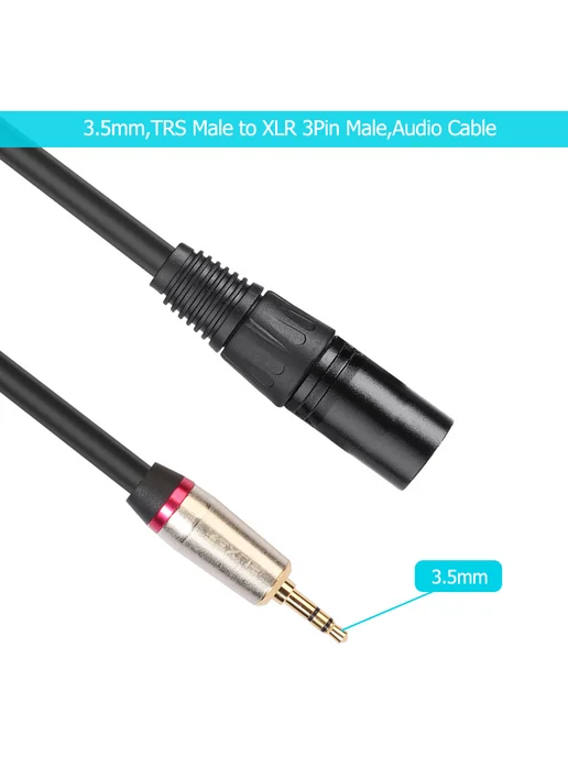 Стерео кабель 3.5 мм Jack - XLR Jack 0.3 метра, 0,3 м, фото 2
