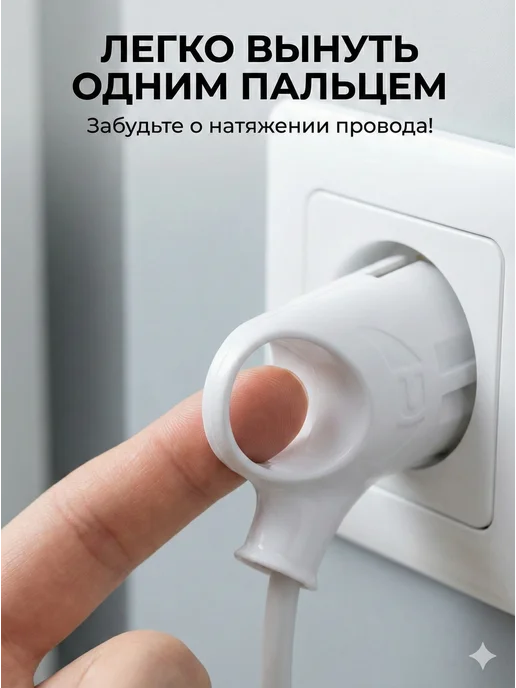 Вилка электрическая с заземлением белая — фото 2