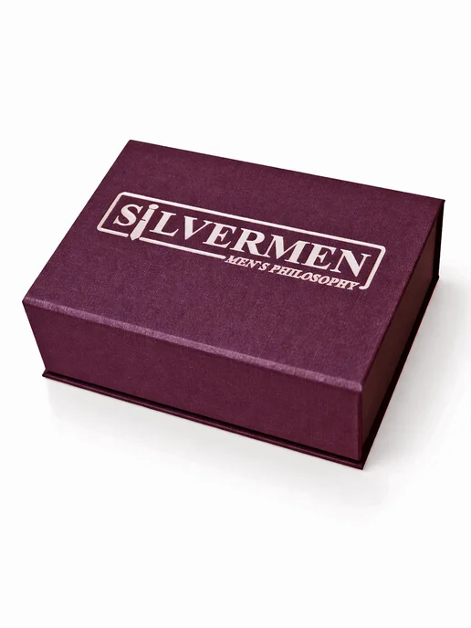 SILVERMEN комплект запонки Двуглавый орел, зажим, серебристый, фото 4