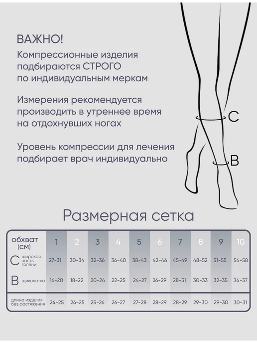 FILOROSSO Компрессионные гетры 2 класс от варикоза, бежевый, фото 2
