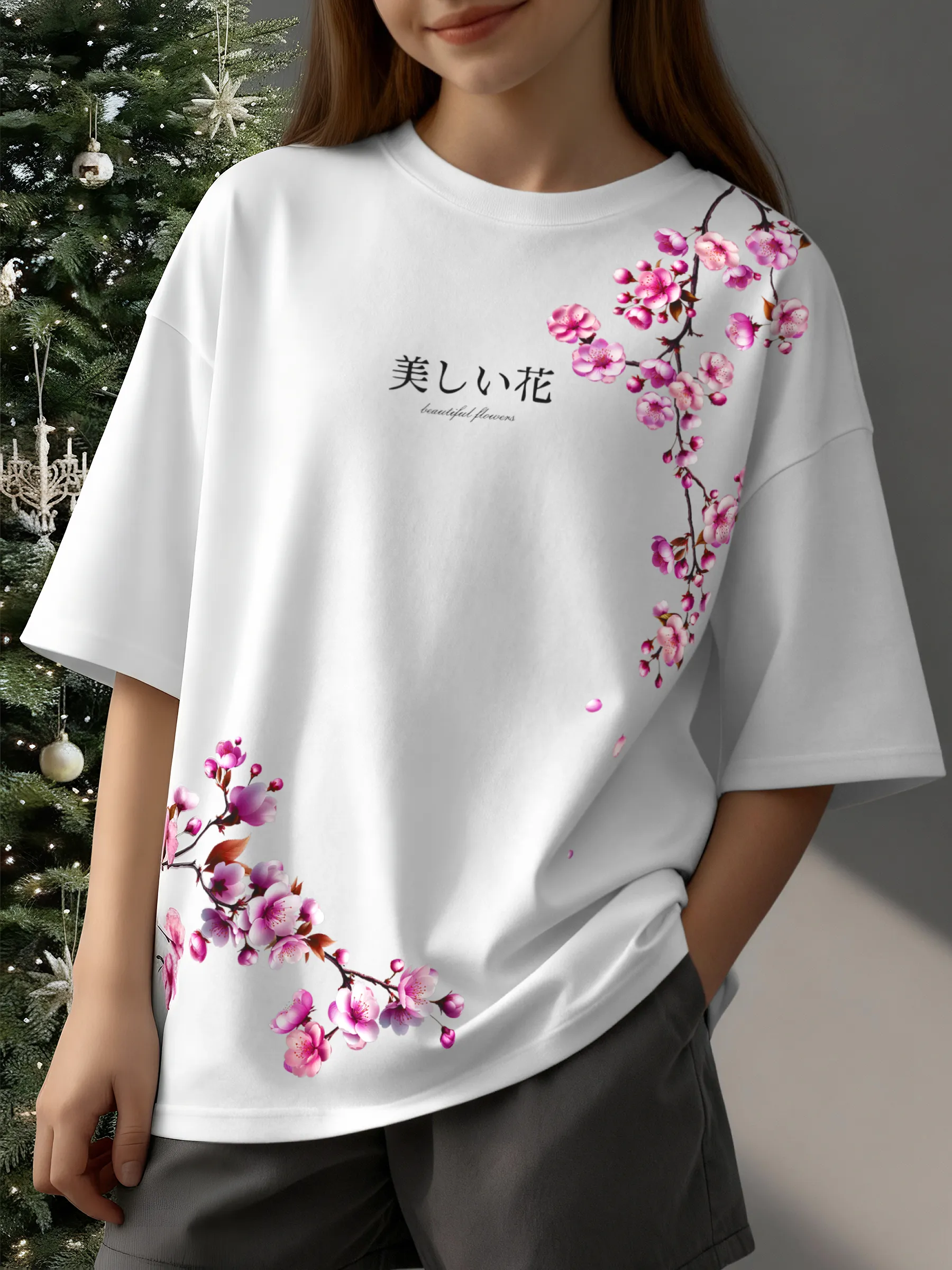 Футболка для девочки с сакурой