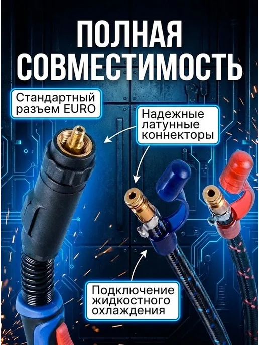 Горелка с жидкостным охлаждением 3 м для САИПА-500 — фото 2
