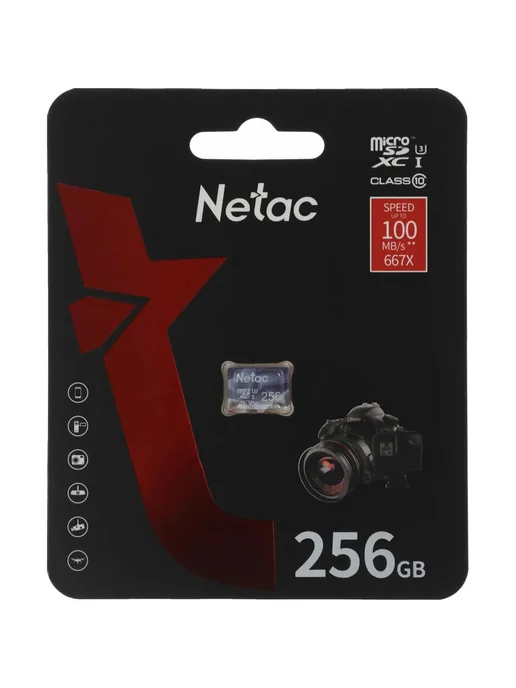 NETAC Карта памяти Micro SecureDigital 256Gb SDXC class 10, 256 ГБ, фото 4