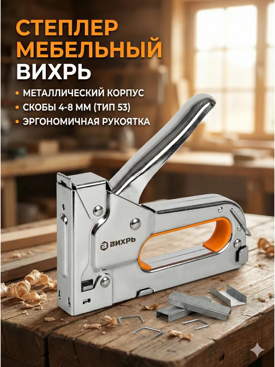 Степлер строительный мебельный