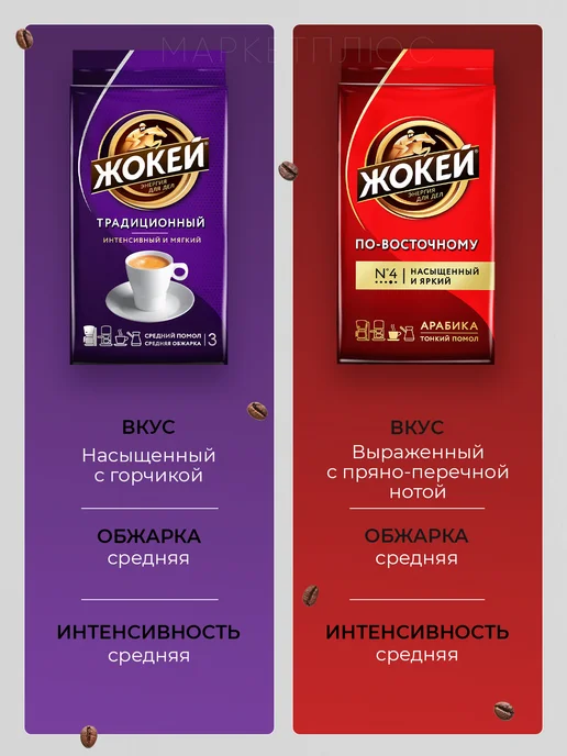 ЖОКЕЙ Кофе молотый По-Восточному 450 грамм, вариант, фото 5