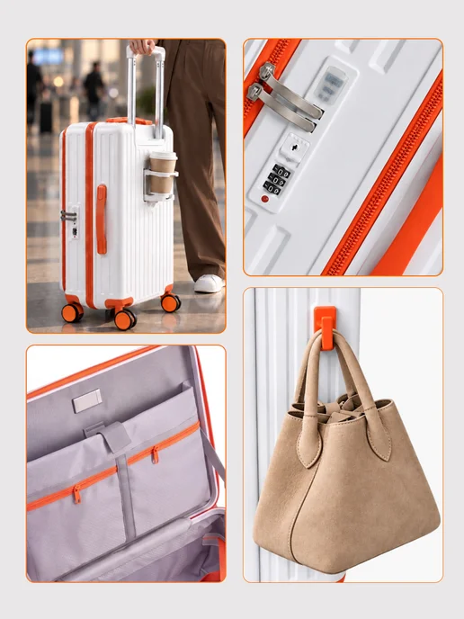 FEEL WAY Чемодан Xiaomi М с отсеком для ноутбука и зарядкой usb, белый, фото 2