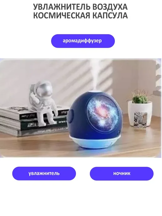 UniMarkt Увлажнитель воздуха космическая капсула, синий, фото 2