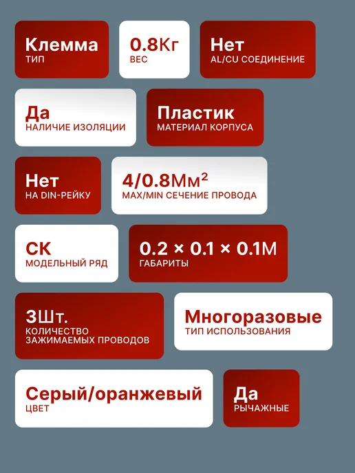 Клемма соединительная для проводов 5 шт — фото 2