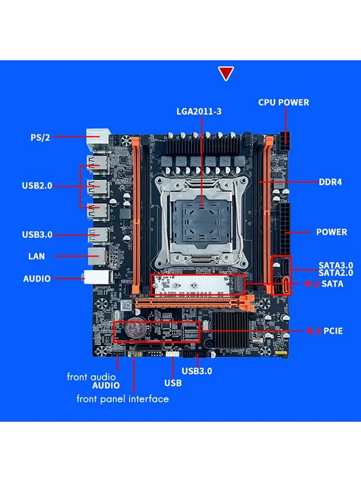 Материнская плата X99 B85 LGA2011-3 4X DDR4 REG ECC RAM M 2, вариант, фото 3