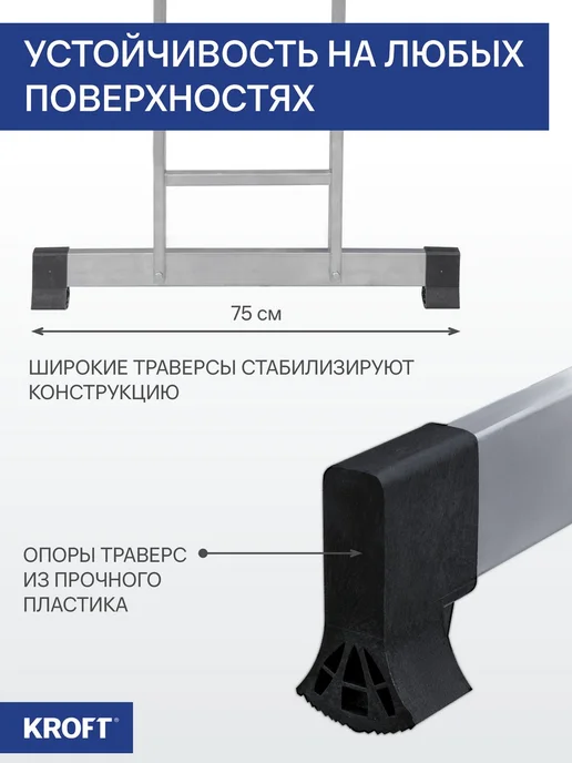 KROFT Лестница трансформер 4х4 алюминиевая, 4x4, фото 7