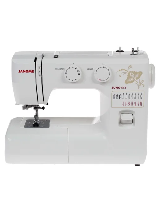 janome Швейная машина Juno 513 с нитевдевателем, белый, фото 4