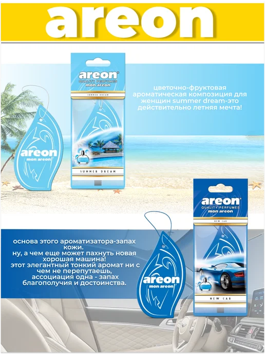 areon Ароматизатор в машину набор 10 штук MON ареон, 10 шт, фото 6