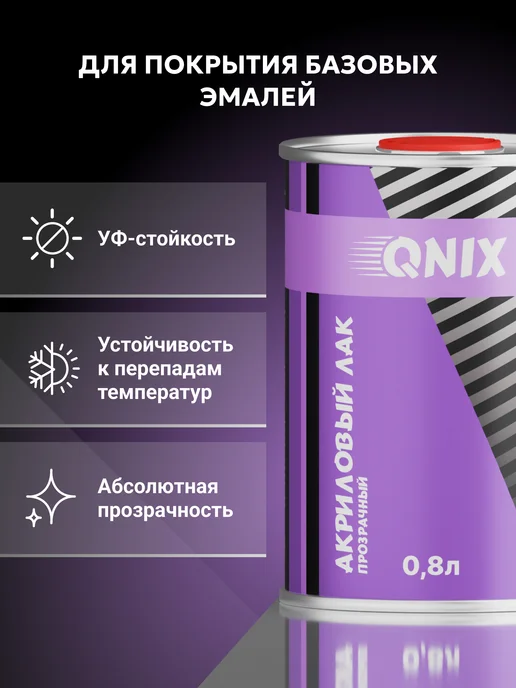Автомобильный лак. QNIX HS 0,8л + Отвердитель HS 0,4л, 0,8 л, 0,4 л, фото 4