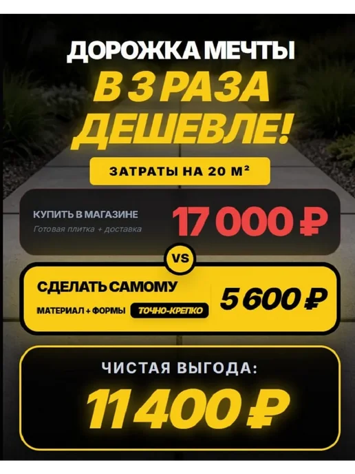 Форма для плитки тротуарной 30х30 Тучка 3см, 10шт, 250x35, 4 шт, фото 2