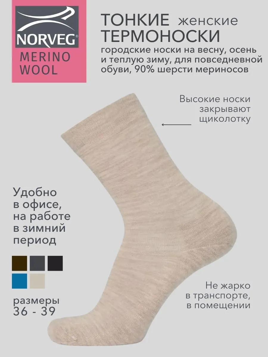 Термоноски MERINO WOOL повседневные шерстяные