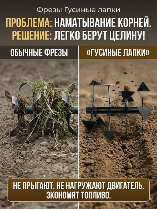 Фреза гусиные лапки для мотоблока шестигранник 32мм 2шт — фото 3