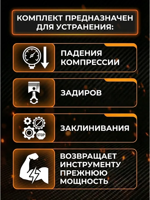 Поршневая группа для бензопил 52 см³ — фото 2