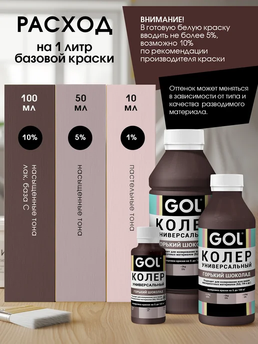 GOL Паста колеровочная Горький Шоколад 100мл, 100 мл, фото 2