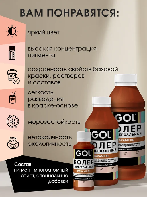 GOL Паста колеровочная Карамель 100мл, 100 мл, фото 7