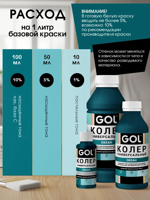GOL Паста колеровочная Океан 100мл, 100 мл, фото 2