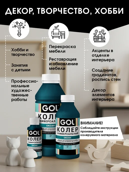 GOL Паста колеровочная Океан 100мл, 100 мл, фото 6