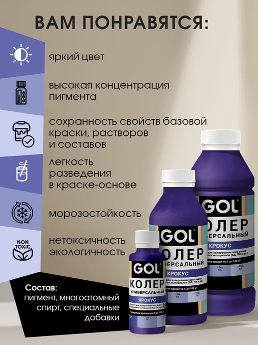 GOL Паста колеровочная Крокус 100мл, 100 мл, фото 7