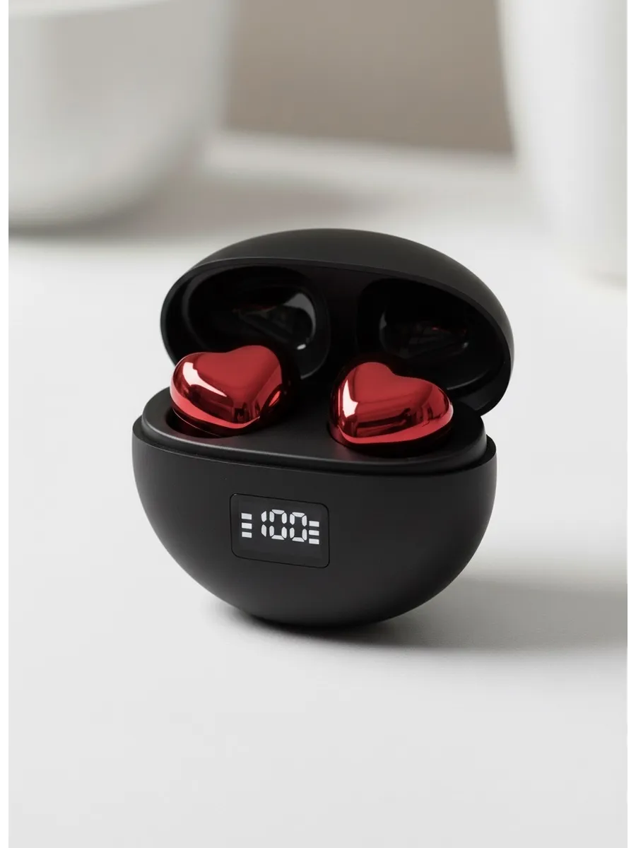 Беспроводные наушники сердце MINI с ИИ, красный