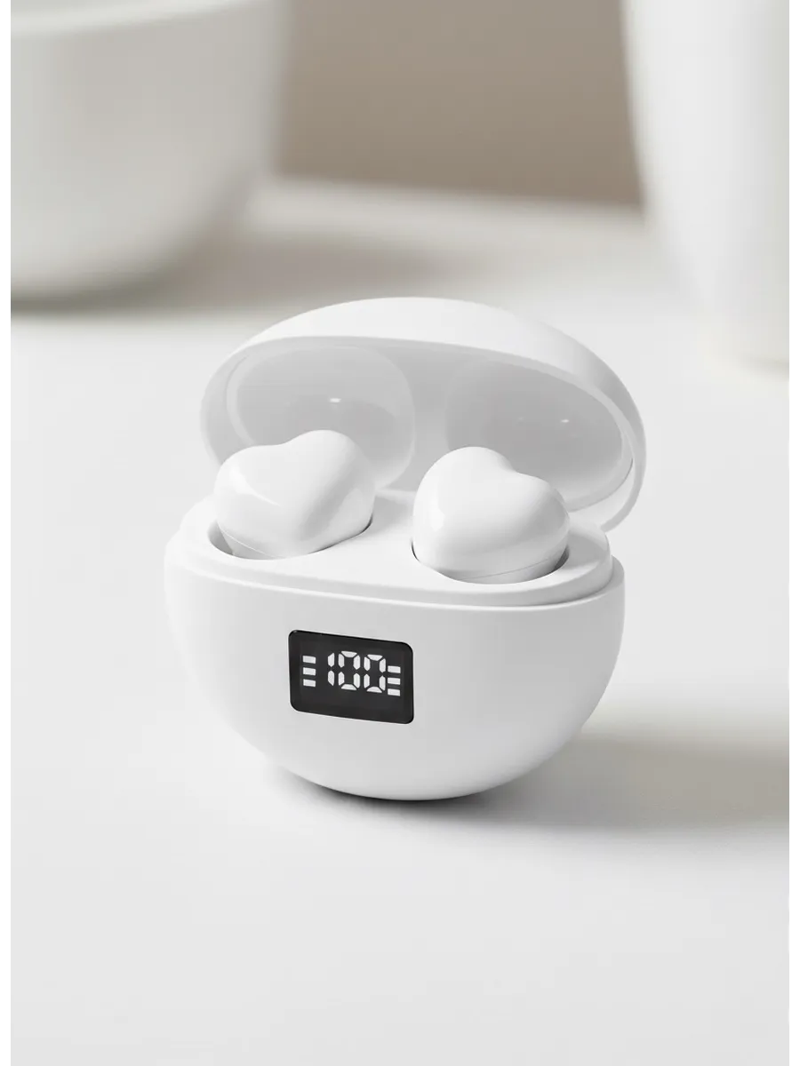 Беспроводные наушники сердце MINI с ИИ, белый