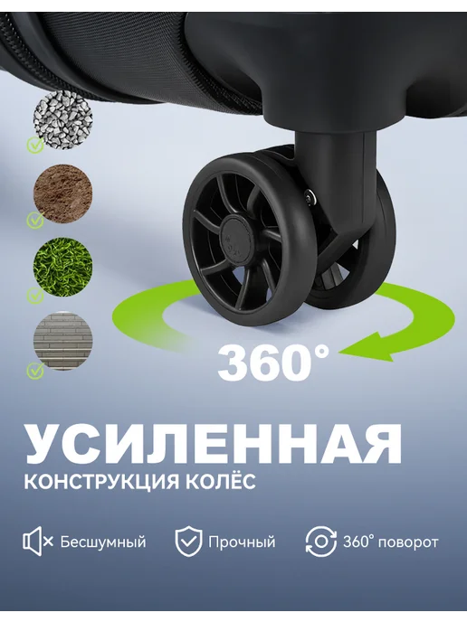 Чемодан на колесах 2 шт XХS, S, ручная кладь， черный, 2 шт, фото 2