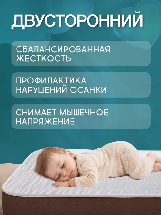 Детский беспружинный матрас 60х140, 60x140, фото 3