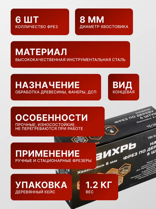 Фрезы для дерева набор — фото 2