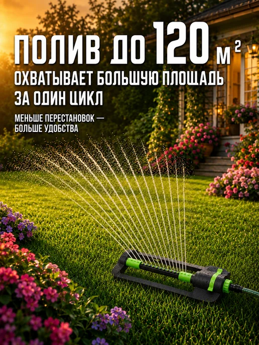 АкваСад Дождеватель осциллирующий для полива газона, вариант, фото 2