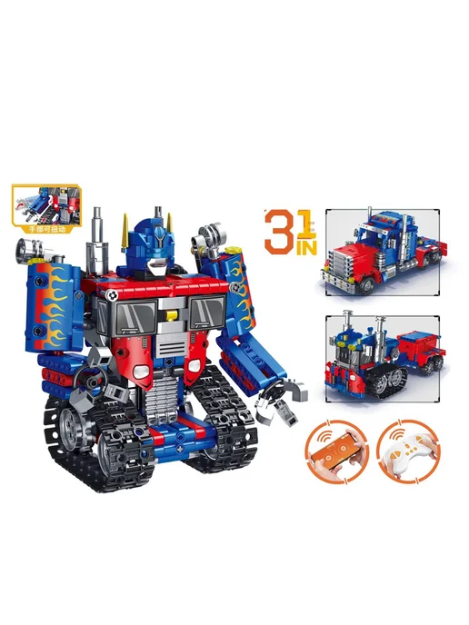 LEGO Конструктор Трансформер-Грузовик Робот 3в1 651 деталь, серый, фото 2