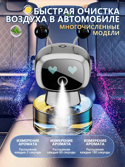 Умный освежитель воздуха 3 в 1 для дома, офиса и машины, черный, фото 5