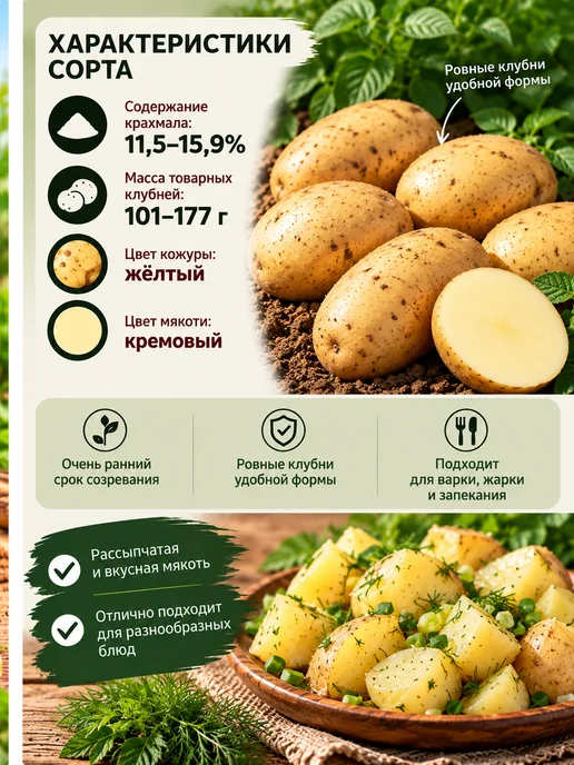 Myfanza Картофель семенной "Ривьера" 2 кг, 1 кг, фото 2