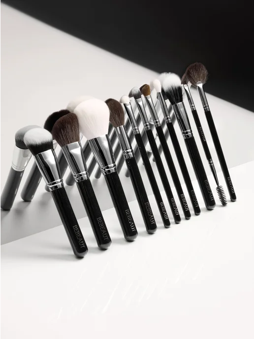 BEBEAUT Кисти для макияжа натуральные набор с косметичкой, черный