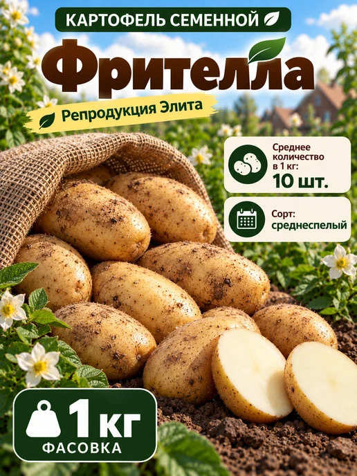 Myfanza Картофель Семенной Фрителла, 1 кг, 1 кг