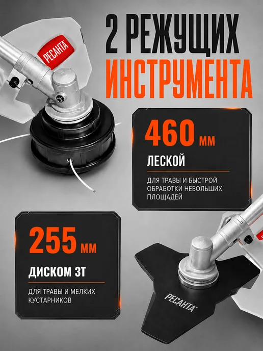Триммер бензиновый для травы БТР-1300П — фото 4