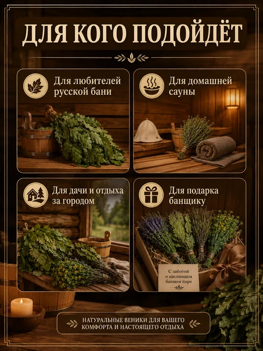 Домашний-Очаг Банный набор принадлежностей для бани веники из трав 7 шт, 7 шт, фото 5