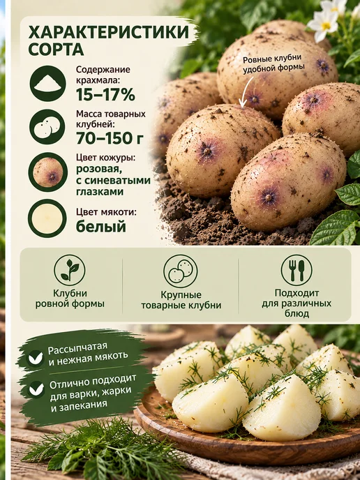 Myfanza Картофель семенной Синеглазка, 1 кг, 1 кг, фото 2