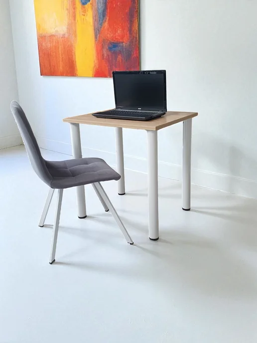 RostovStol Письменный стол цвет Дуб, 70*60 см. Ножки белые, 70x60 см