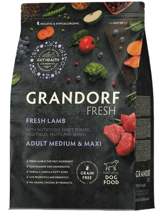 Сухой корм Grandorf' Fresh для собак, крупные, средние, ягненок, 10 кг, фото 2