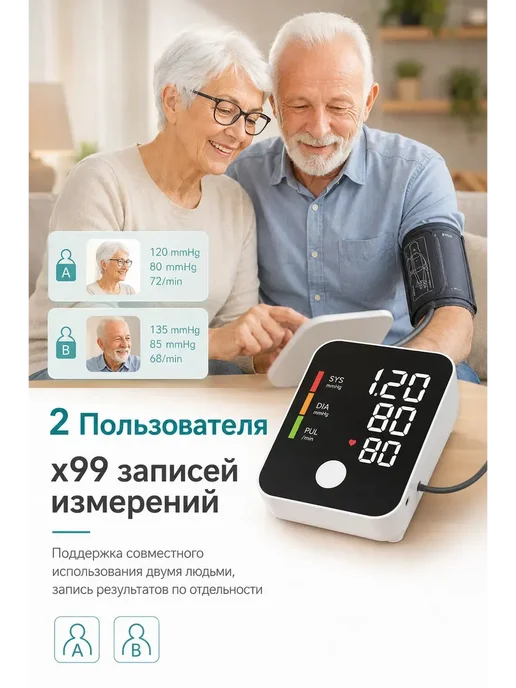 Тонометр автоматический с манжетой, белый, фото 2