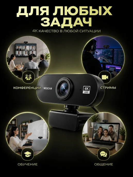Safelook Web-камера для компьютера с микрофоном 4k, вариант, фото 5