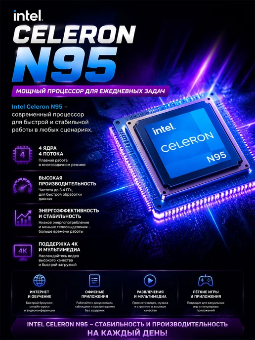 MOLEWHALE Ноутбук 15 6" Intel N95 16 Гб SSD 1 ТБ NVIDIA GeForce MX550, 16 ГБ, 1 ТБ, фото 3