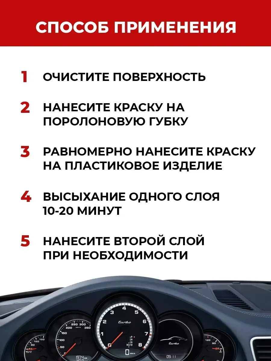 Краска для панелей и обшивки автомобиля черная фото 3