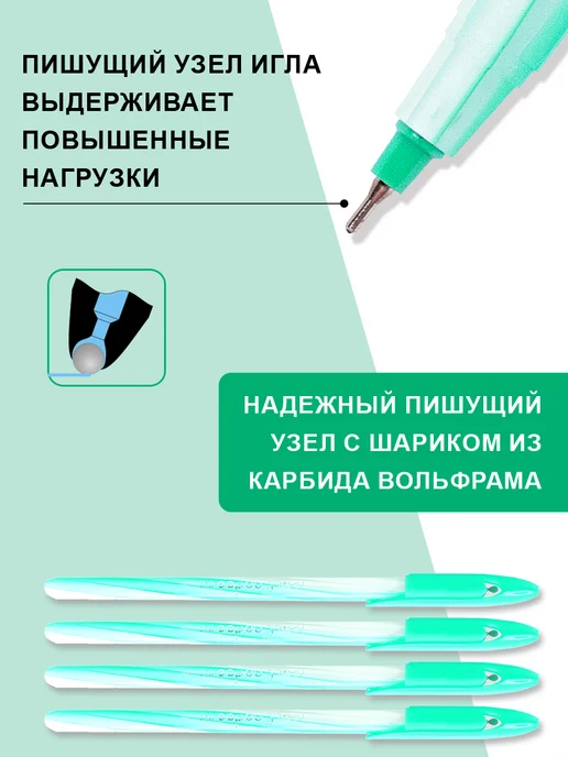 Flexoffice Ручки шариковые CANDEE, синий, 4 шт, фото 4